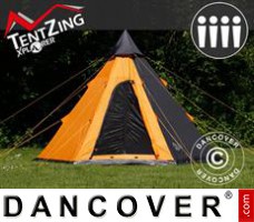 Camping telt, TentZing®, 4 personer, Oransje/Mørk grå