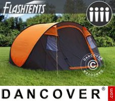 Camping telt, FlashTents®, 4 personer, oransje/mørkegrå